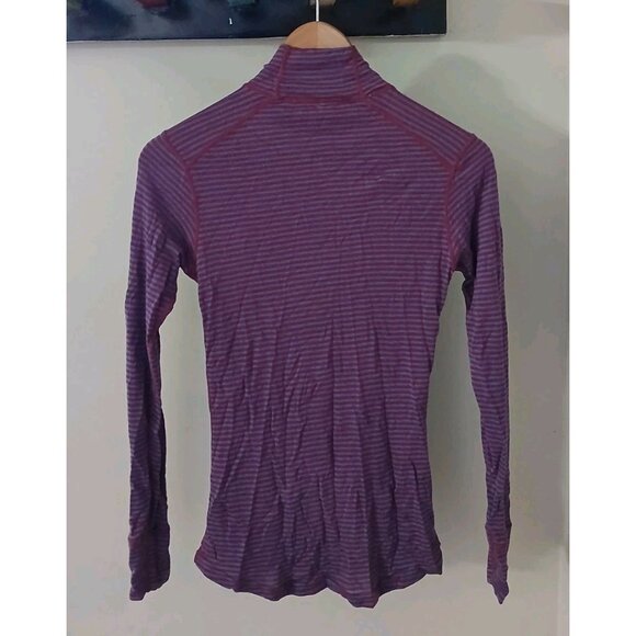 Ibex Woolies 150 Quarter Zip 100% Merino Wool Base Layer Top Size Medium Stripe - Picture 7 of 9
